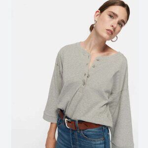 Nation Ltd Alix Henley Quarter Button Up Top in Heather Grey